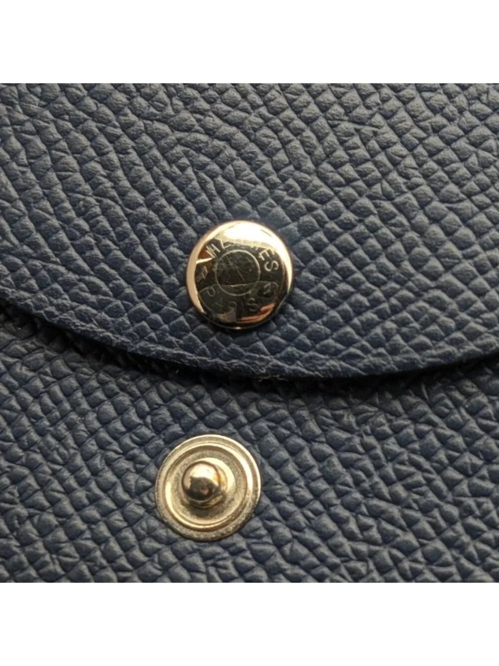 Hermes Calvi Duo Veau Epsom Navy Coin Case Business